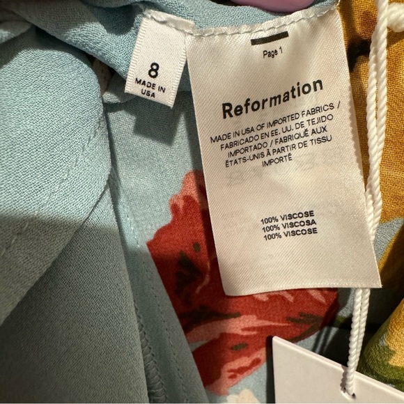 NWT Reformation Blue Floral Enya Midi Dress 8 - Picture 9 of 11